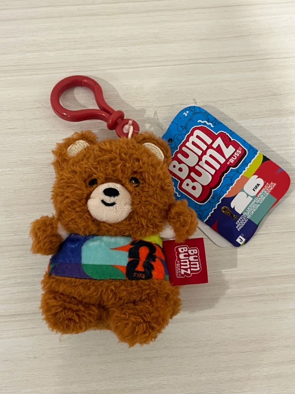 2026 FIFA World Cup Exclusive Bum Bumz Plush Bear Keychain NWT From SFO stadium
